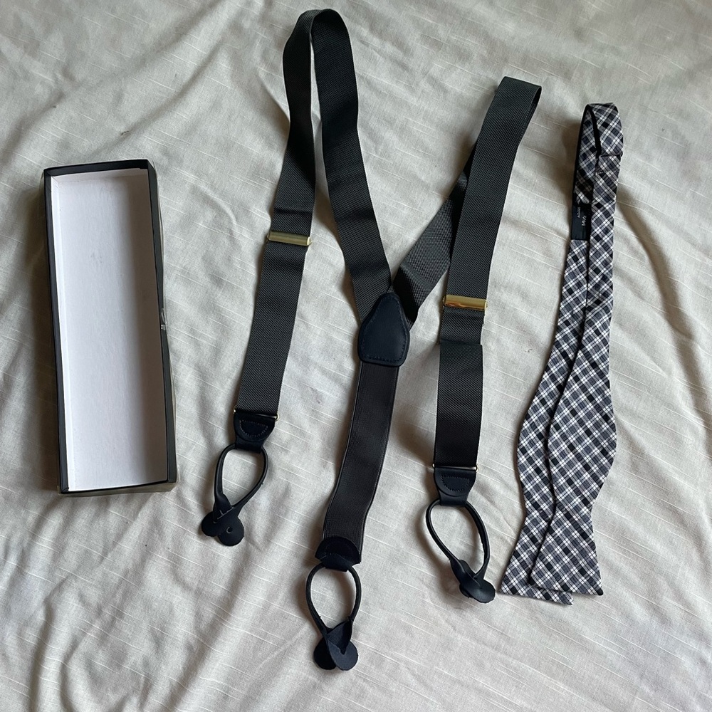 Jos.A.Bank vintage suspender and bow tie set